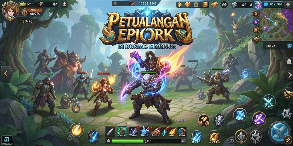 Tampilan epik pertarungan di dalam game MMORPG 3446.