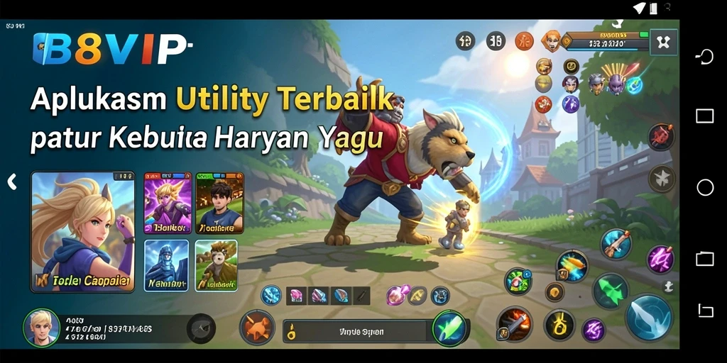 Screenshot utama B8VIP menampilkan antarmuka yang bersih dan fungsional.
