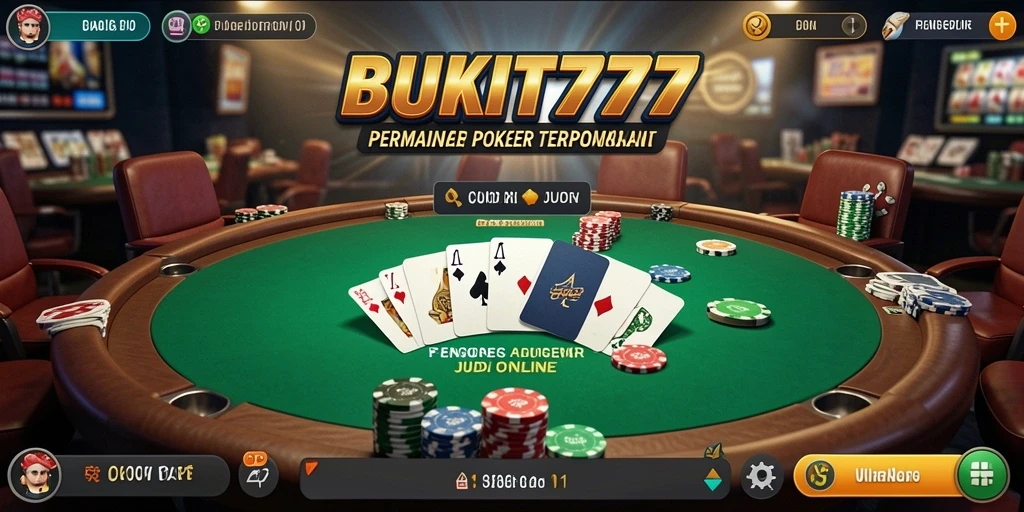 Tampilan gameplay seru aplikasi Poker BUKIT777 dengan grafis menarik.