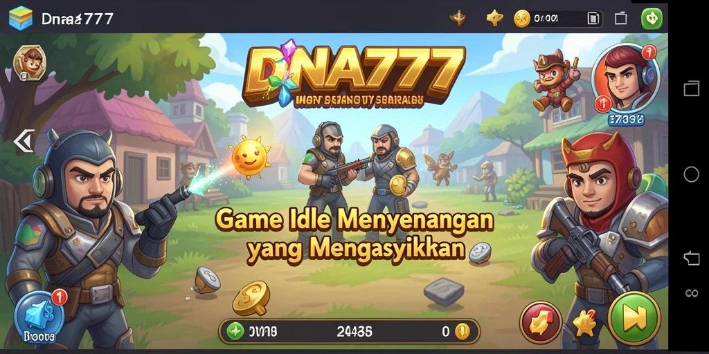 Tangkapan layar utama DNA777 menampilkan gameplay Idle yang seru dan interaktif.