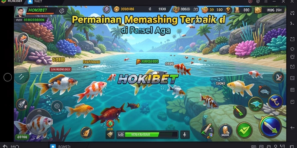 Screenshot menampilkan gameplay HOKIBET dengan suasana memancing yang menakjubkan.
