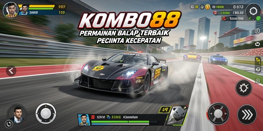 Gambaran gameplay balap yang menegangkan di KOMBO88.
