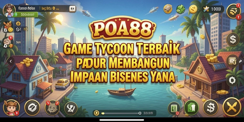 Tampilan utama gameplay POA88 menampilkan manajemen bisnis yang intens.