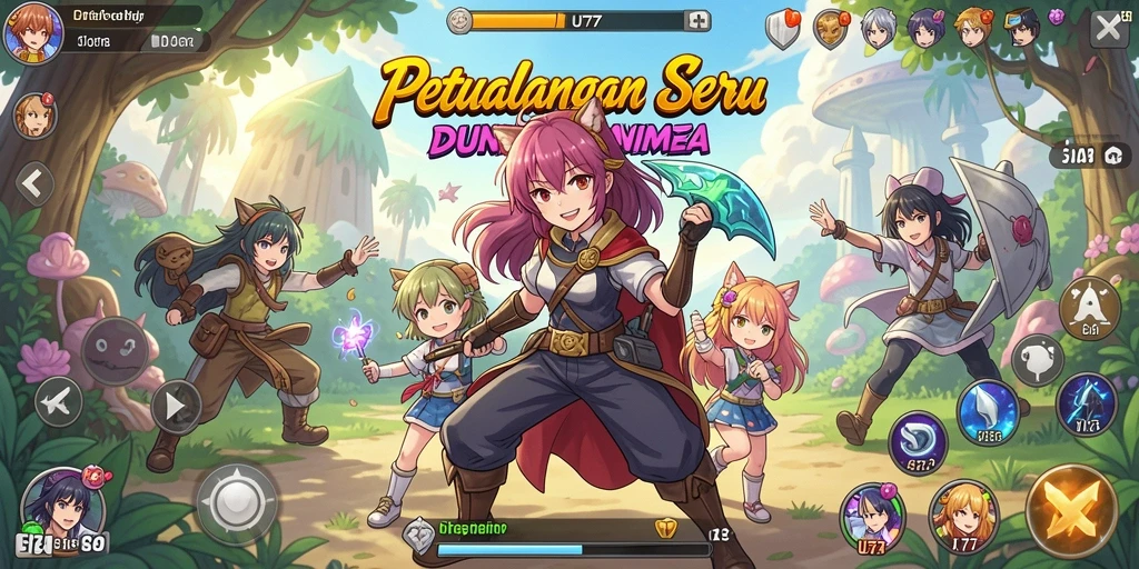 Screenshot menampilkan momen seru dalam gameplay Anime.