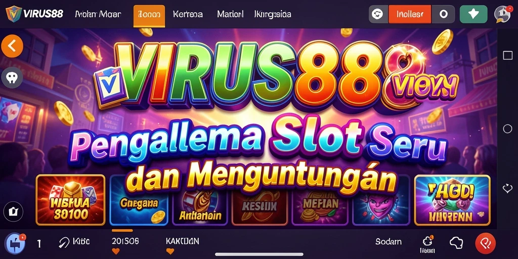 Screenshot utama VIRUS88 menunjukkan gameplay slot yang menarik dan penuh warna.