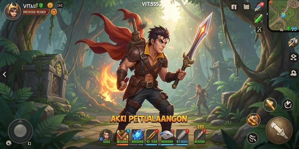 Menampilkan aksi seru dalam gameplay VITA555 yang memikat.